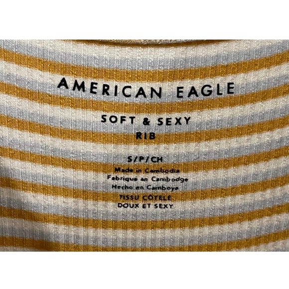 AMERICAN EAGLE Striped 3/4 Sleeve Top - Picture 2 of 3